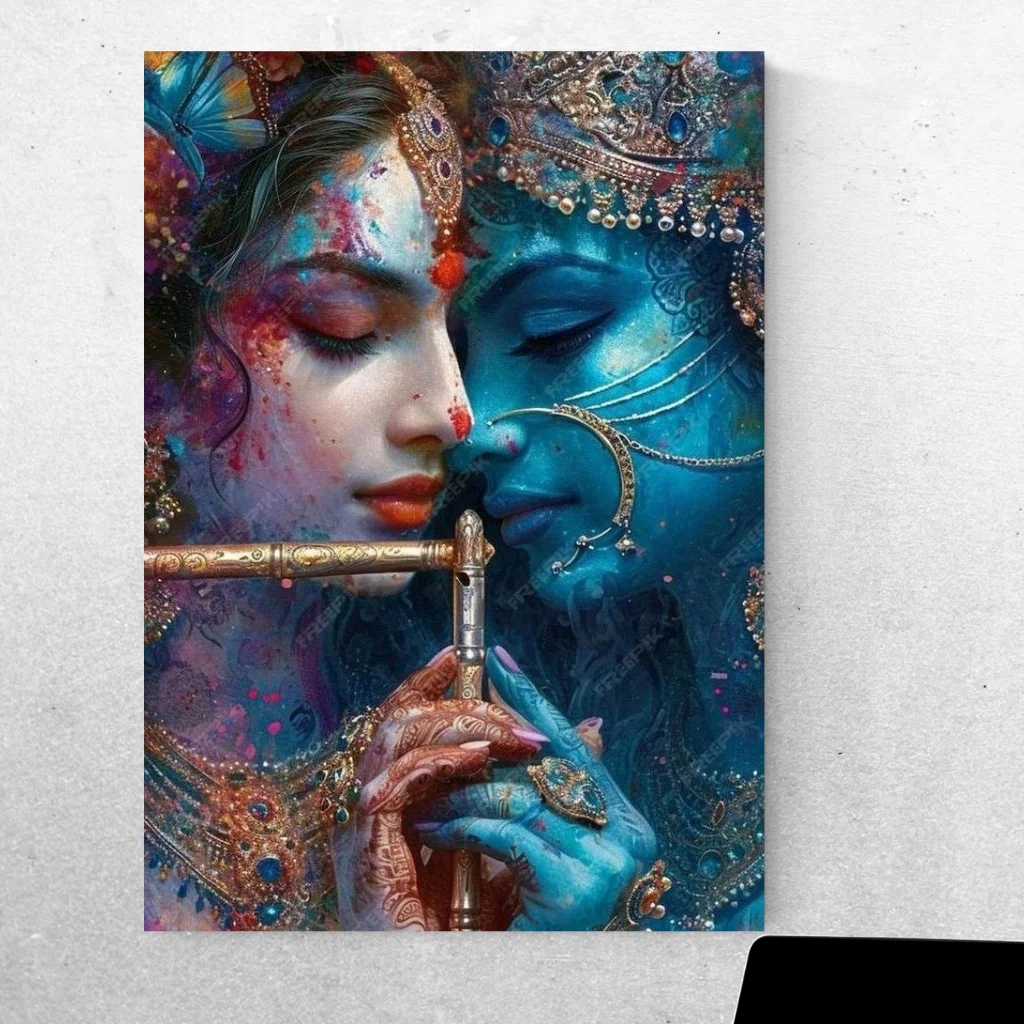 Grace Your Space with Timeless Radha Krishna Metal Art!