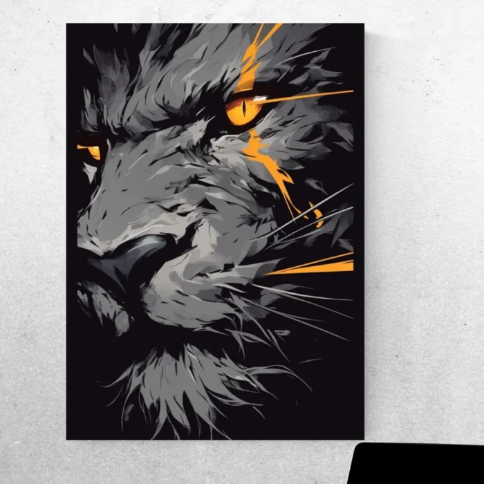Roar with Style: Elevate Your Space with Lion Metal Poster