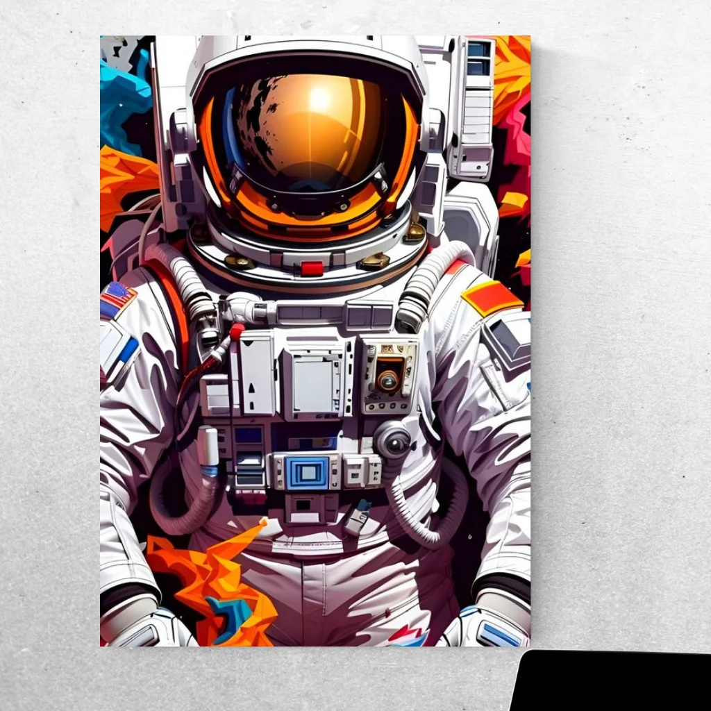 Explore the cosmos with our stunning Astronaut Metal Poster!