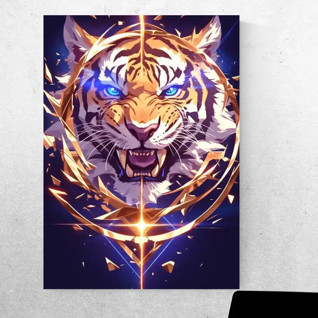 Unleash Your Wild Side with a Striking Tiger Metal Poster!