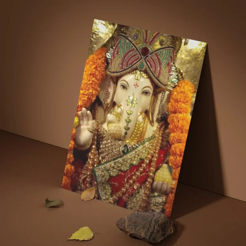 Elegance in Metal: Ganesh Poster for Your Sacred Space!
