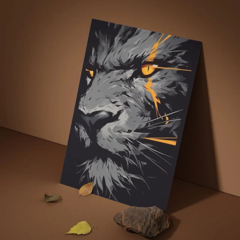 Roar with Style: Elevate Your Space with Lion Metal Poster Roar with Style: Elevate Your Space with Lion Metal Poster