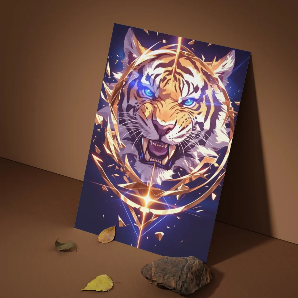 Unleash Your Wild Side with a Striking Tiger Metal Poster!