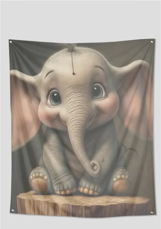 Adorn your space with the charm of our Baby Elephant Tapestry! Adorn your space with the charm of our Baby Elephant Tapestry!