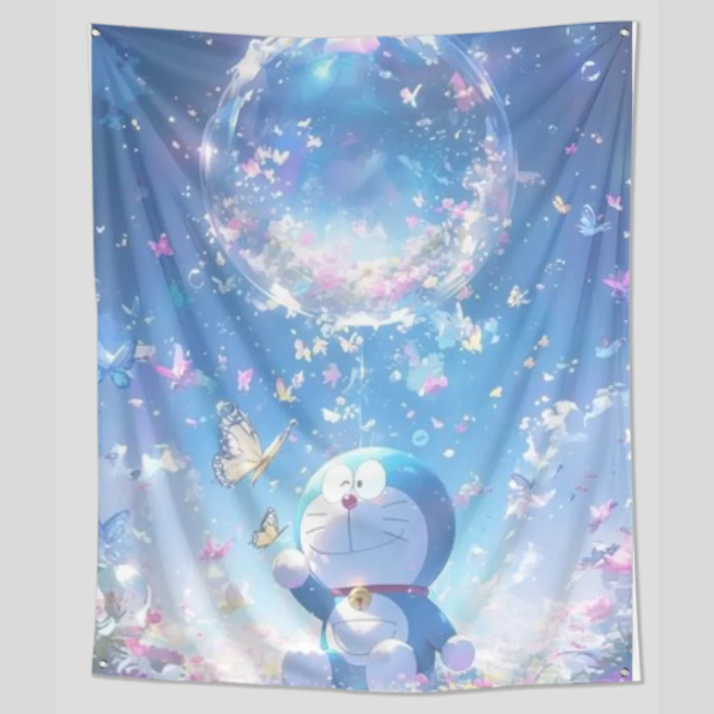 Adorable Doraemon Tapestry Poster – Perfect for Kids' Rooms!