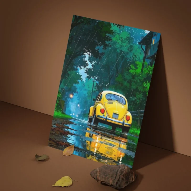 Abstract Car Metal Poster Elevate Your Space: Sleek Abstract Car Metal Poster