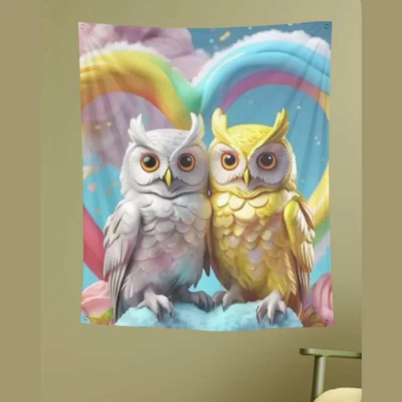 Enchant Your Space with the Mesmerizing Two Owl Tapestry Poster Enchant Your Space with the Mesmerizing Two Owl Tapestry Poster