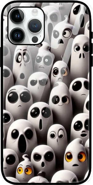 Abstract Halloween Design Glass Case for iPhone 15 Series Abstract Halloween Design Glass Case for iPhone 15 Series