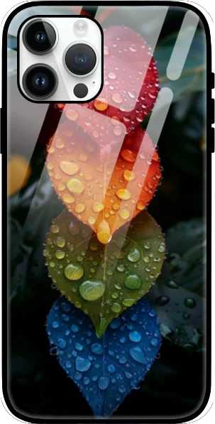 Abstract Leaf Glass Case for iPhone 15 Abstract Leaf Glass Case for iPhone 15