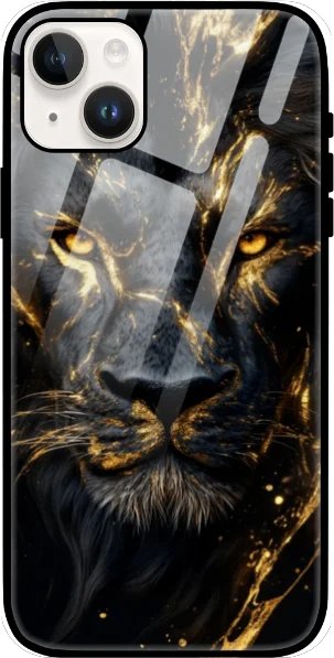 Stunning Goldish Lion Glass Case for iPhone 15 - Premium Style & Protection