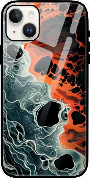 Abstract Sea Art Design Glass Case for iPhone 15