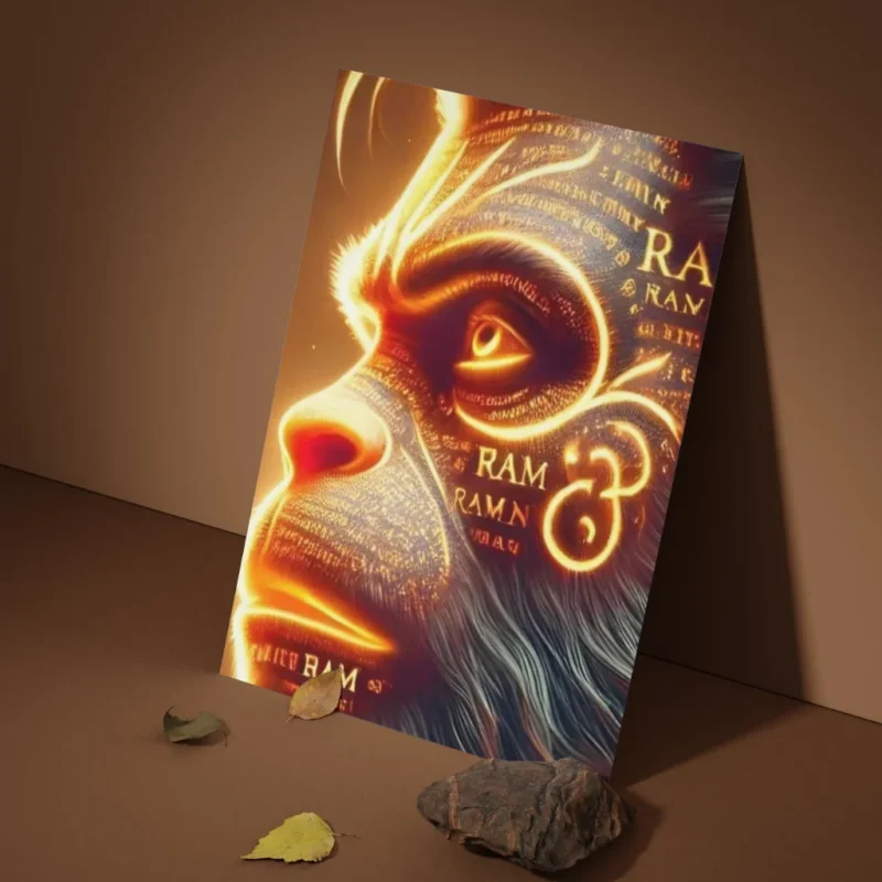 Abstract Lord Hanuman Metal Poster